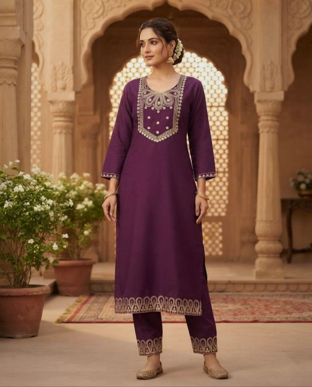 Silk Shalwar Kurti Set