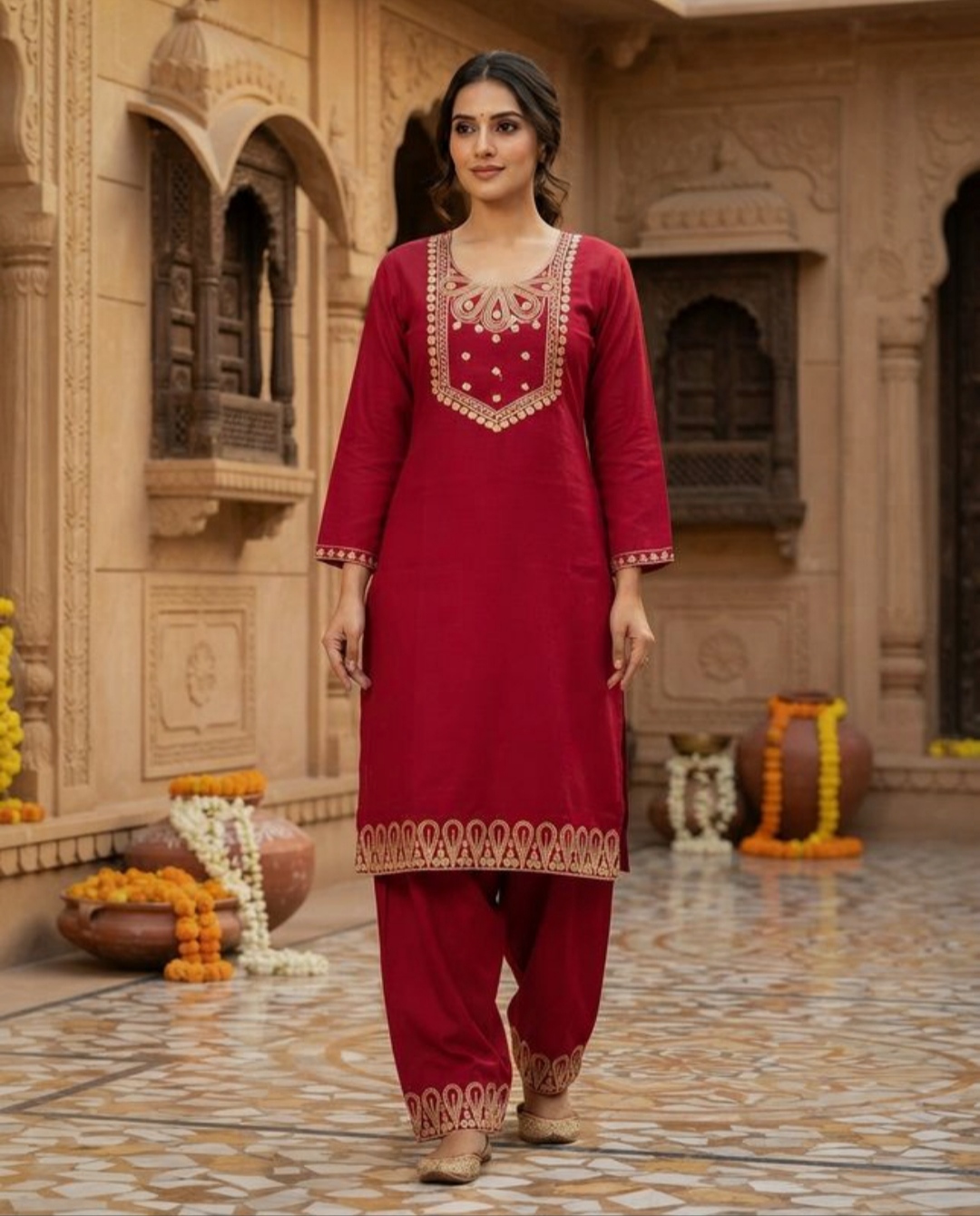 Silk Shalwar Kurti Set