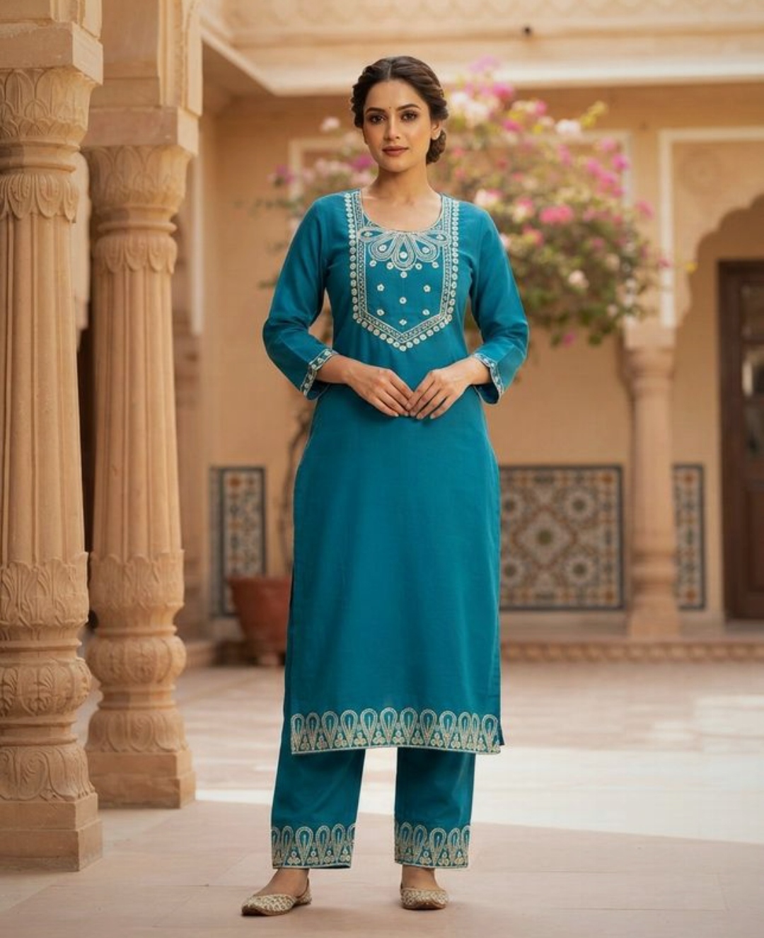 Silk Shalwar Kurti Set